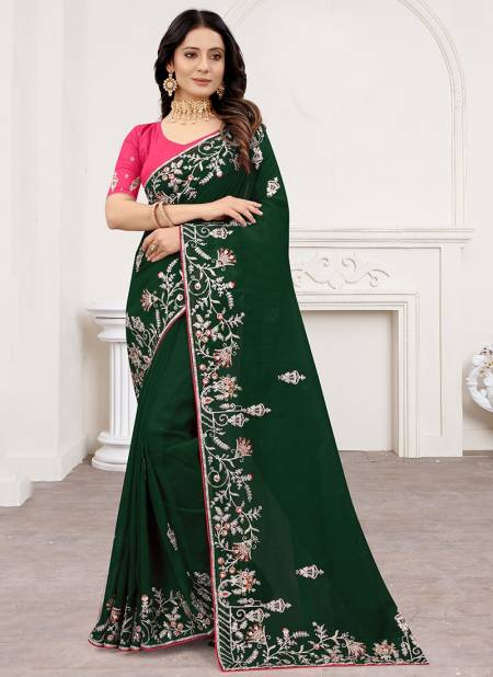 Botel Green Colour Parasmani Heavy New Exclusive Wear Latest Designer Saree Collection 5914